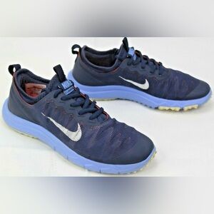 Nike FI Bermuda Blue Hot Punch White Knit Spikeless Golf Shoes-Womens 7